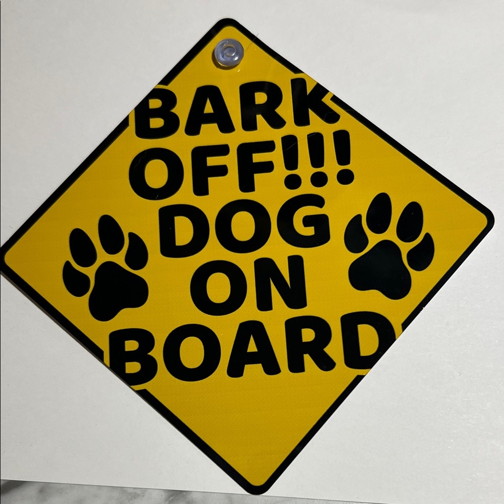 Yellow Dog On Board Sign